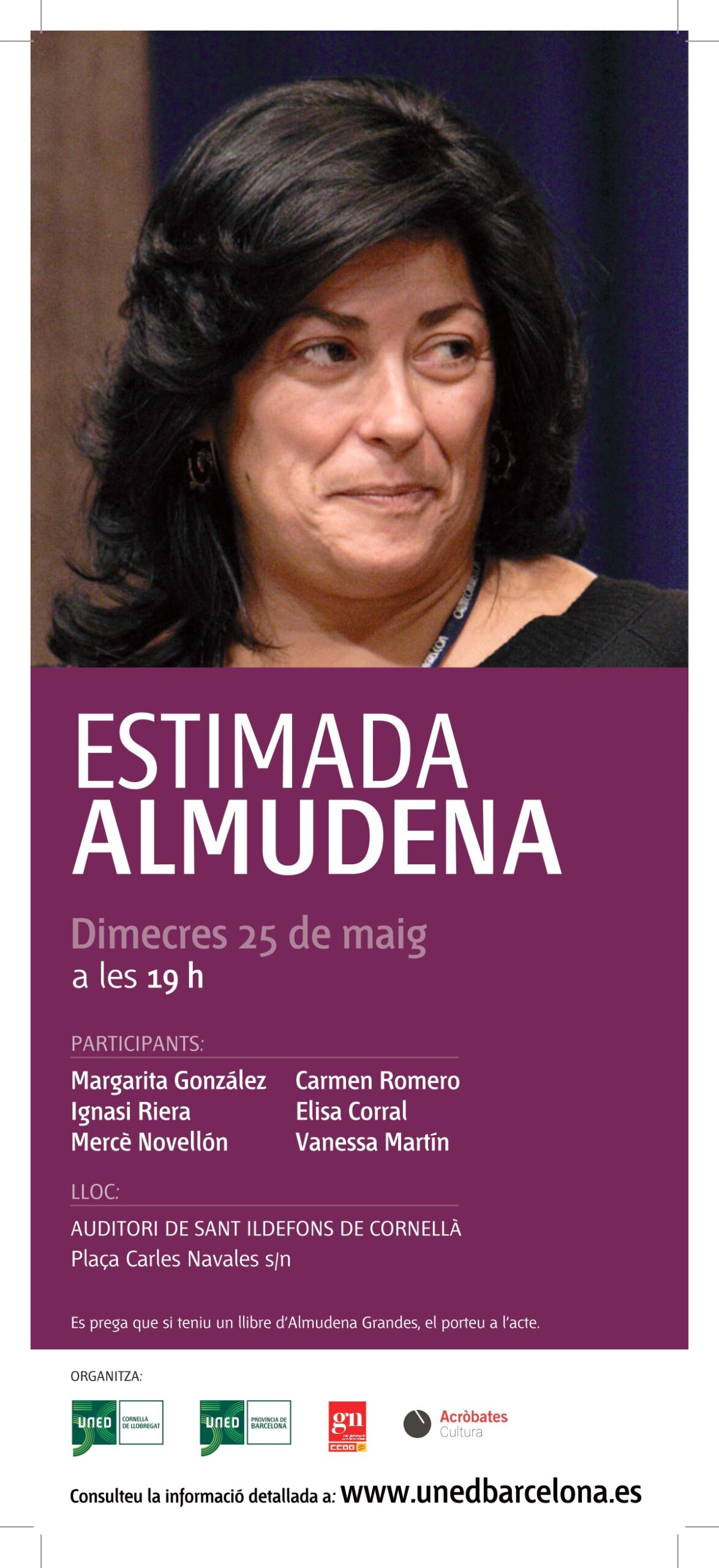 Cartell Almudena Grandes 25.05.22
