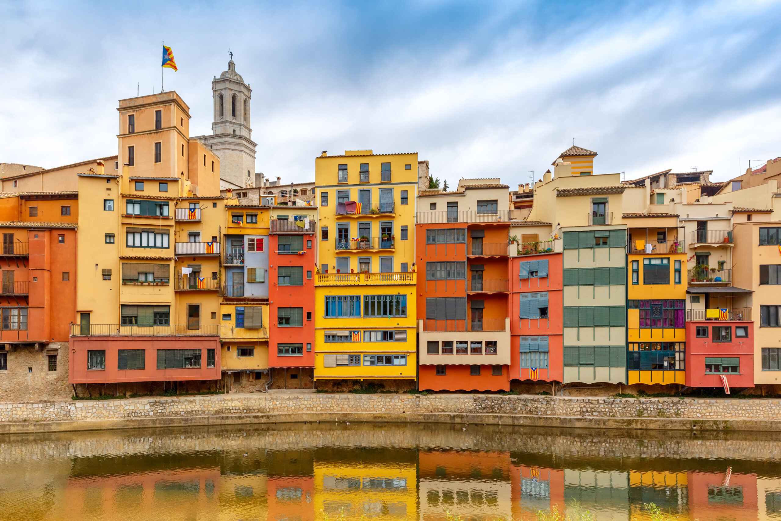 Colorful Houses In Girona, Catalonia, Spain