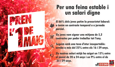 Cartell d'Acció Jove per una feina estable i un salari digne