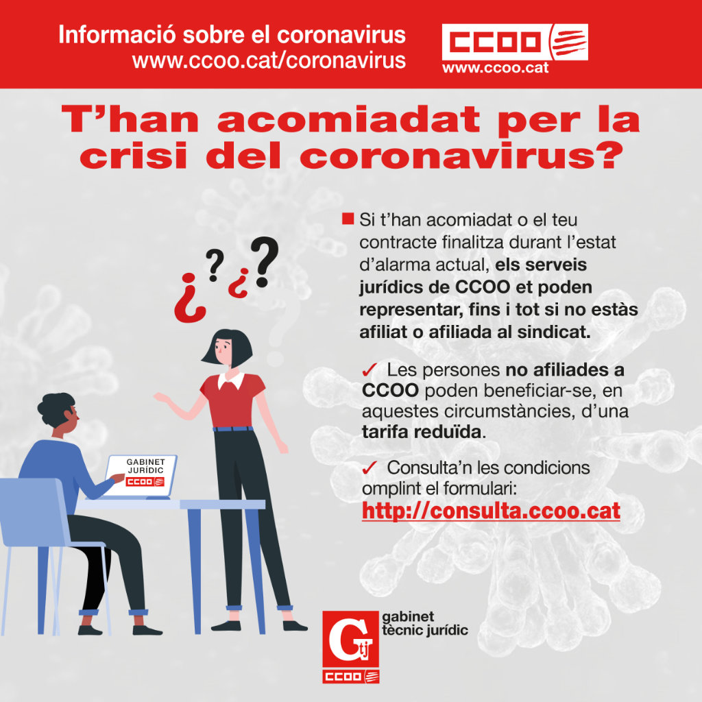T'han acomiadat per la crisi del coronavirus?