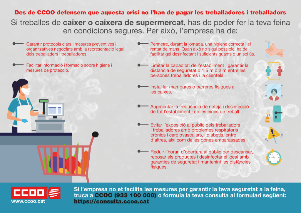 Els caixers i caixeres de supermercat no han de pagar la crisi del coronavirus