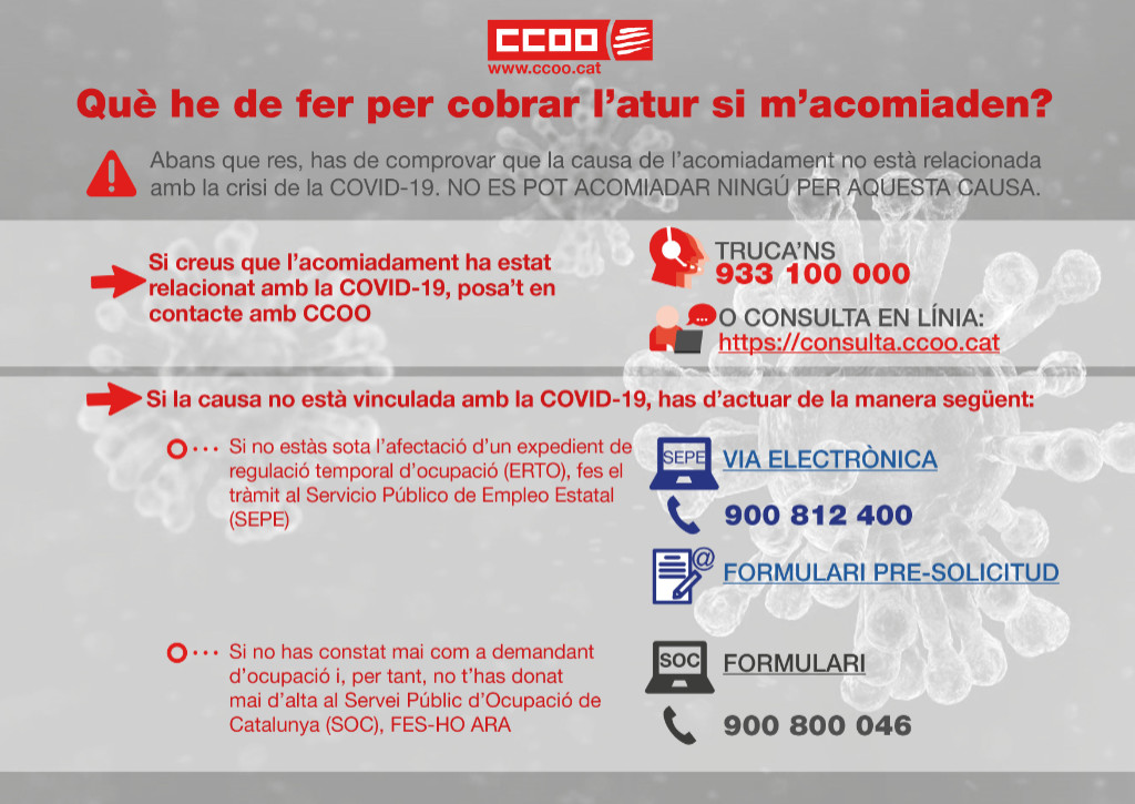Què he de fer per cobrar l'atur si m'acomiaden?