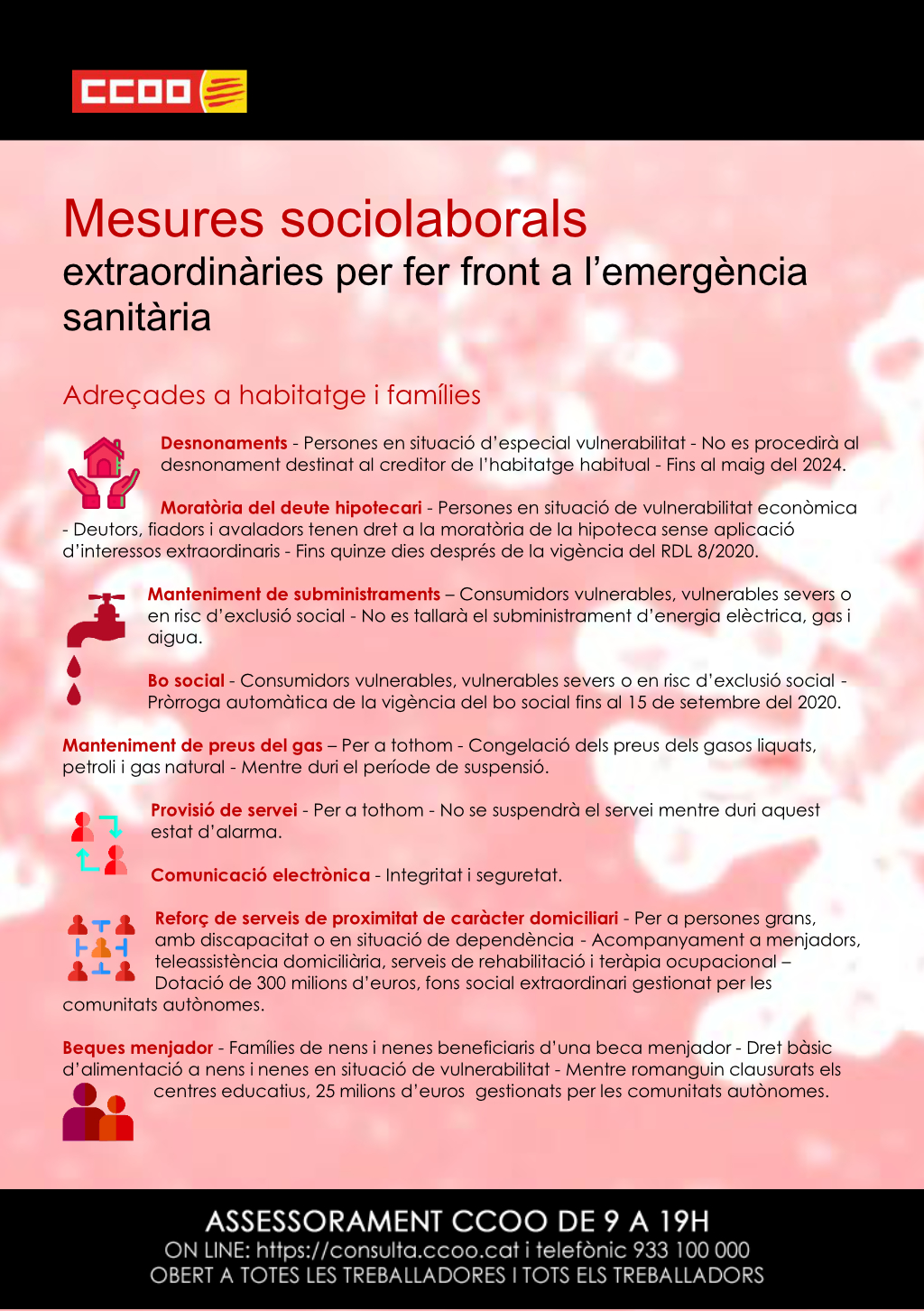 Mesures sociolaborals extraordinàries per fer front a l'emergència sanitària adreçades a habitatge i famílies