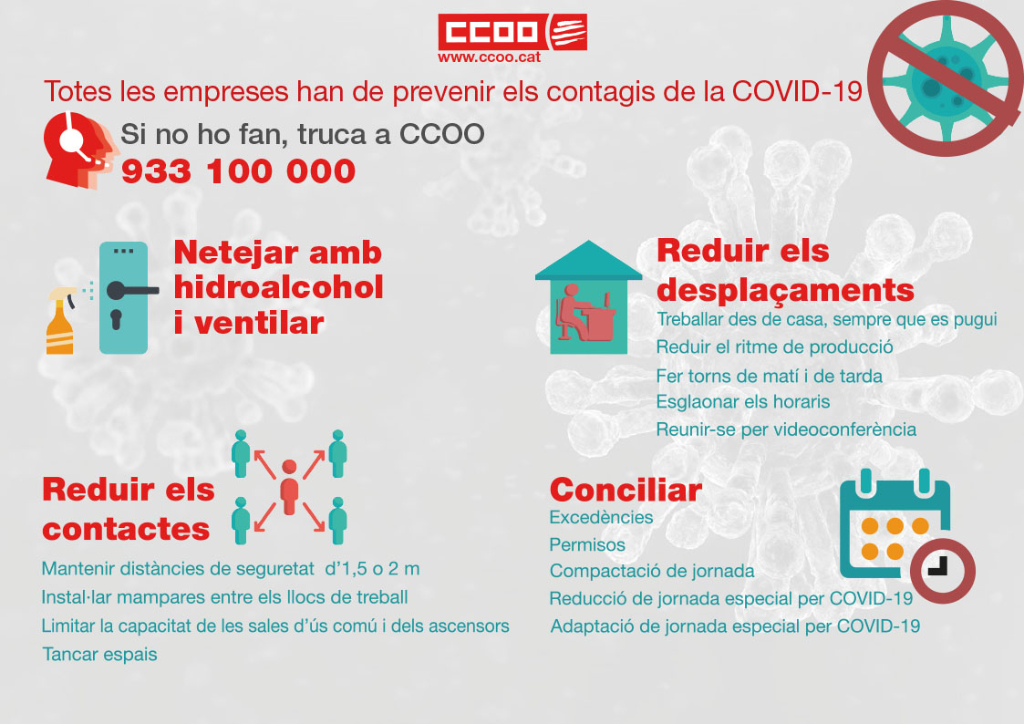 Totes les empreses han de prevenir els contagis de la COVID-19