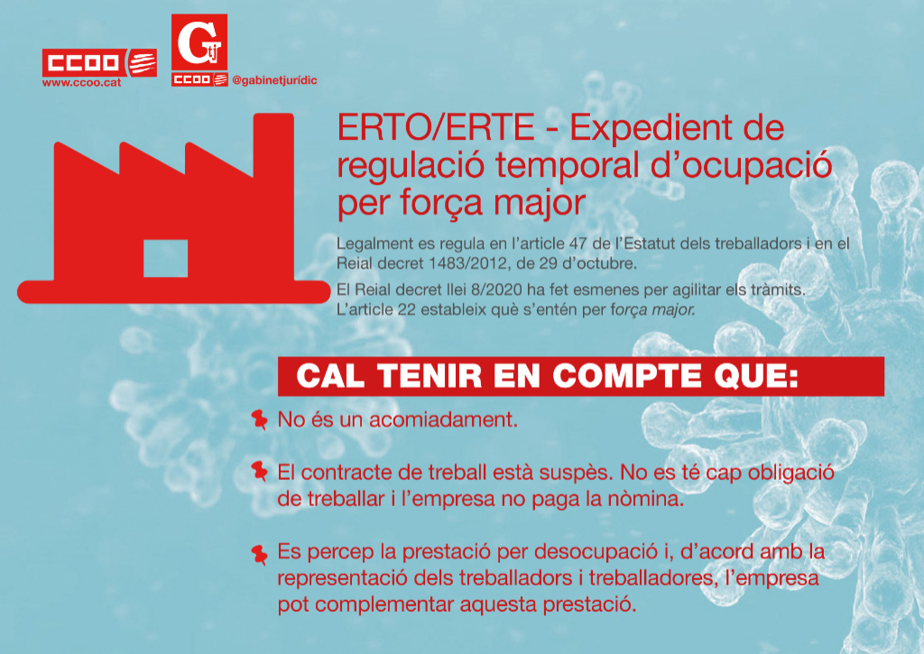 ERTO/ERTE - Expedient de regulació temporal d'ocupació per força major