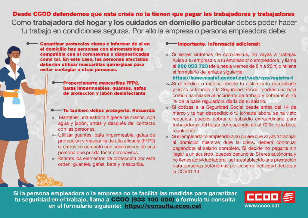 Aquesta crisi no l'han de pagar les treballadores i treballadors