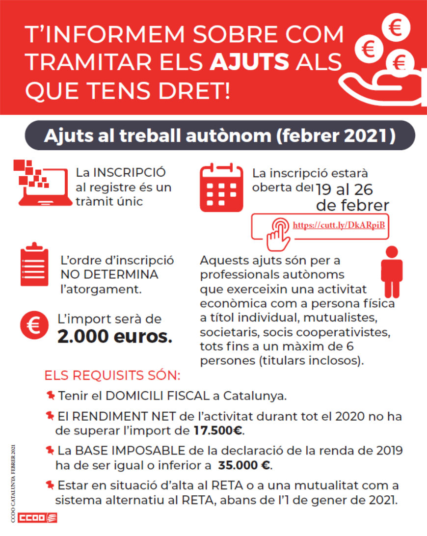 Com tramitar les ajudes si ets un autònom?