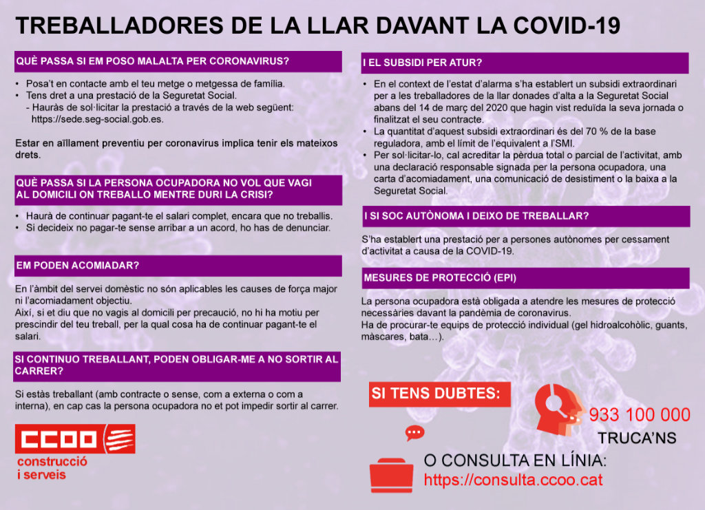 Treballadores de la llar davant la COVID-19