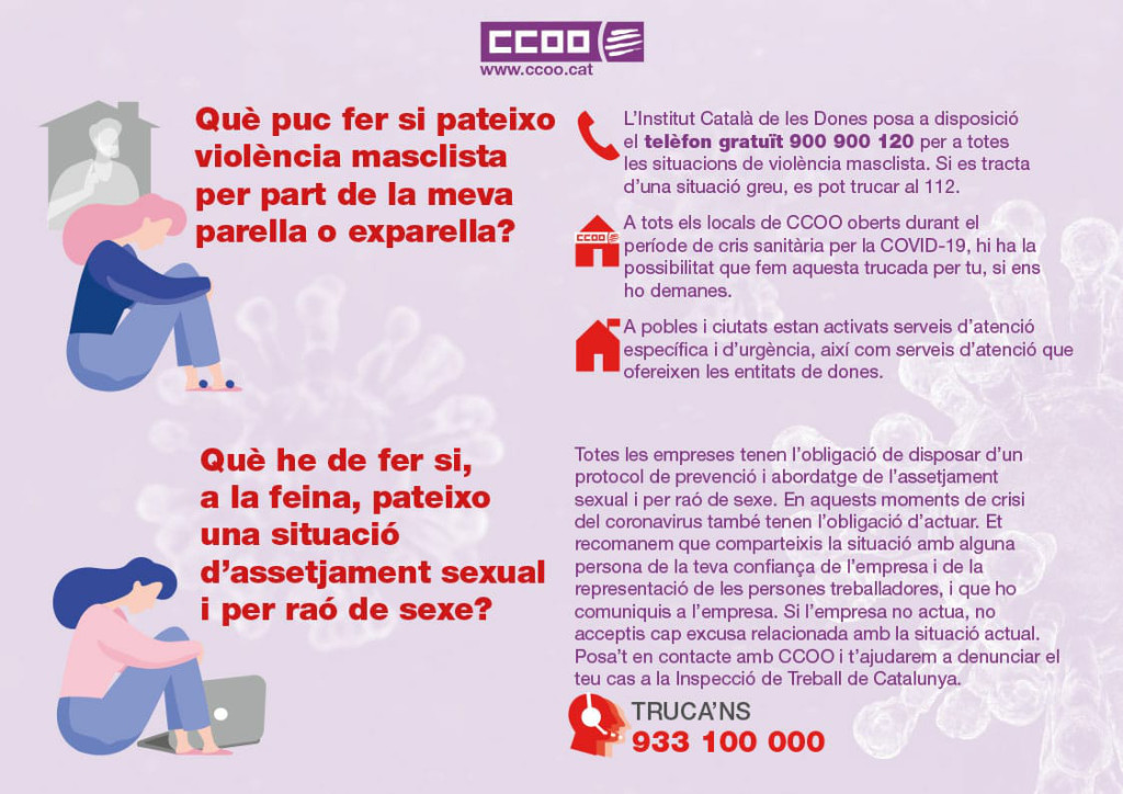 Què puc fer si pateixo violència masclista o una situació d'assetjament sexual a la feina?