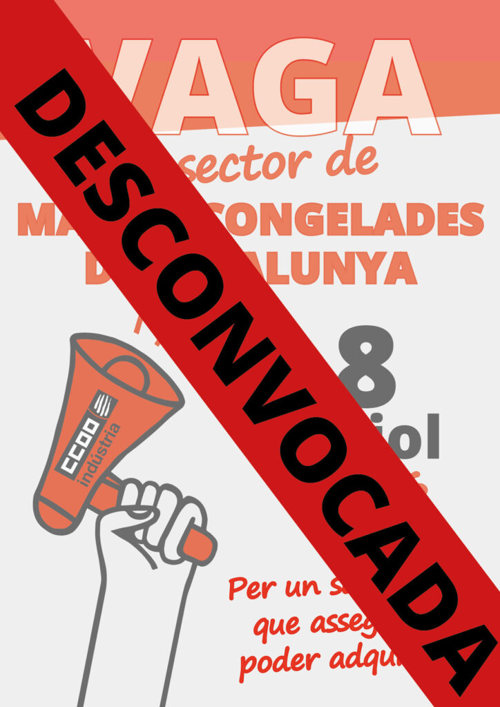 20260708 Desconvocada Vaga Masses Congelades Catalunya