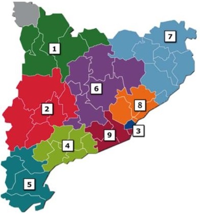 Mapa territorial de l’Institut Català de la Salut