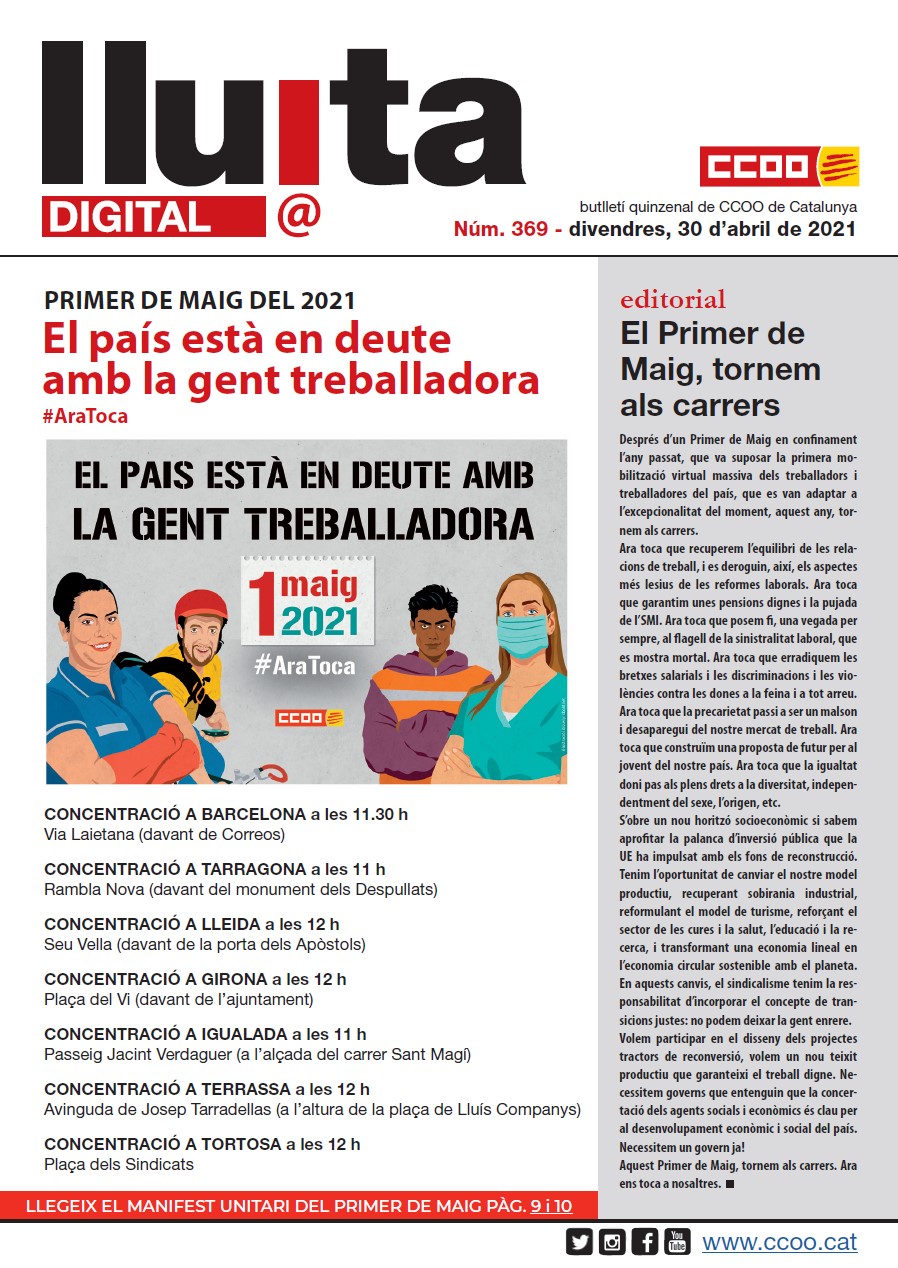Lluita digital 369. El país està en deute amb la gent treballadora