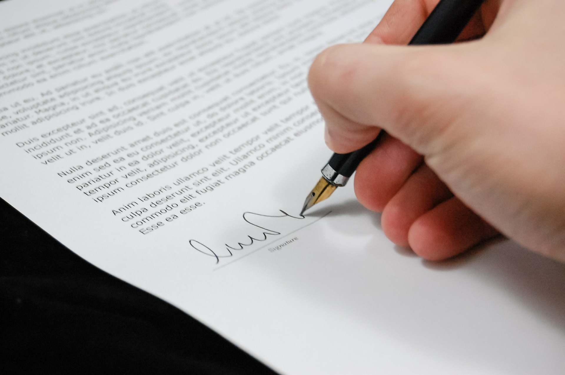 Signatura d'un document