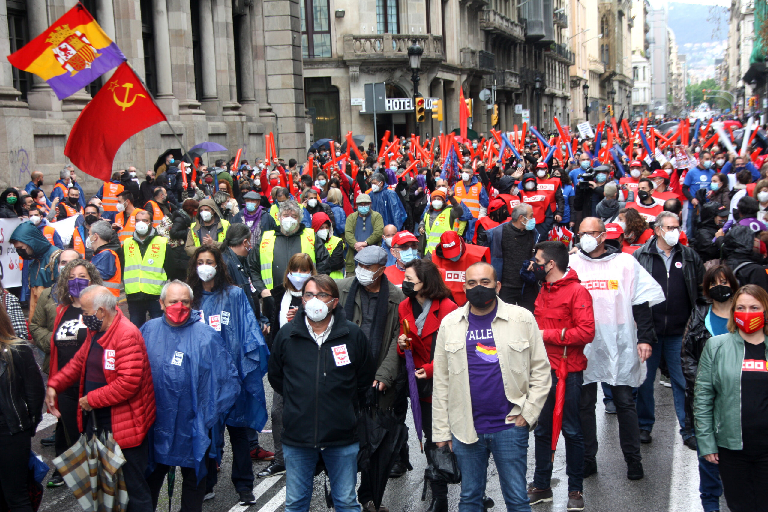 Concentració de l'1 de Maig de 2021 a Barcelona