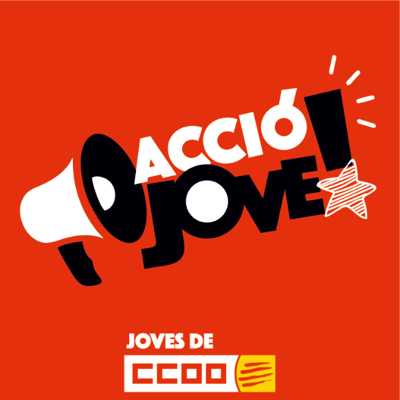 Logo d'Acció Jove - Joves de CCOO de Catalunya en vermell
