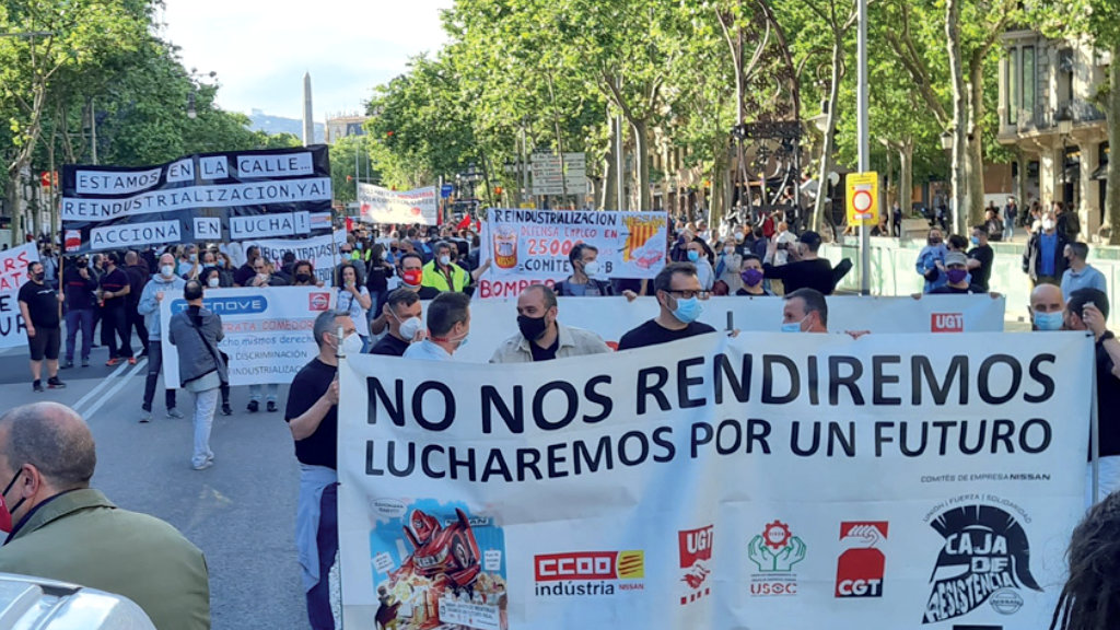 Manifestació per la reindustrialització de Nissan