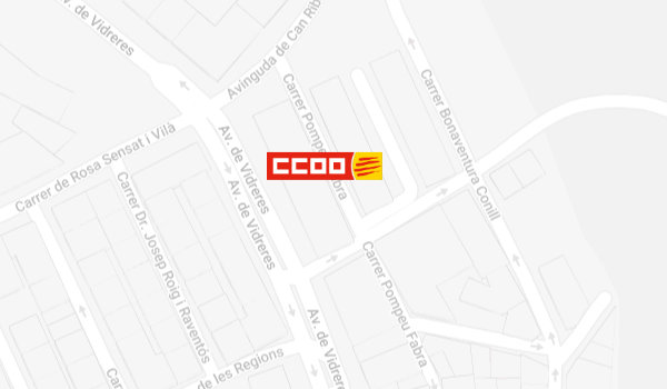 Mapa de situación del nuevo local de CCOO en Lloret de Mar