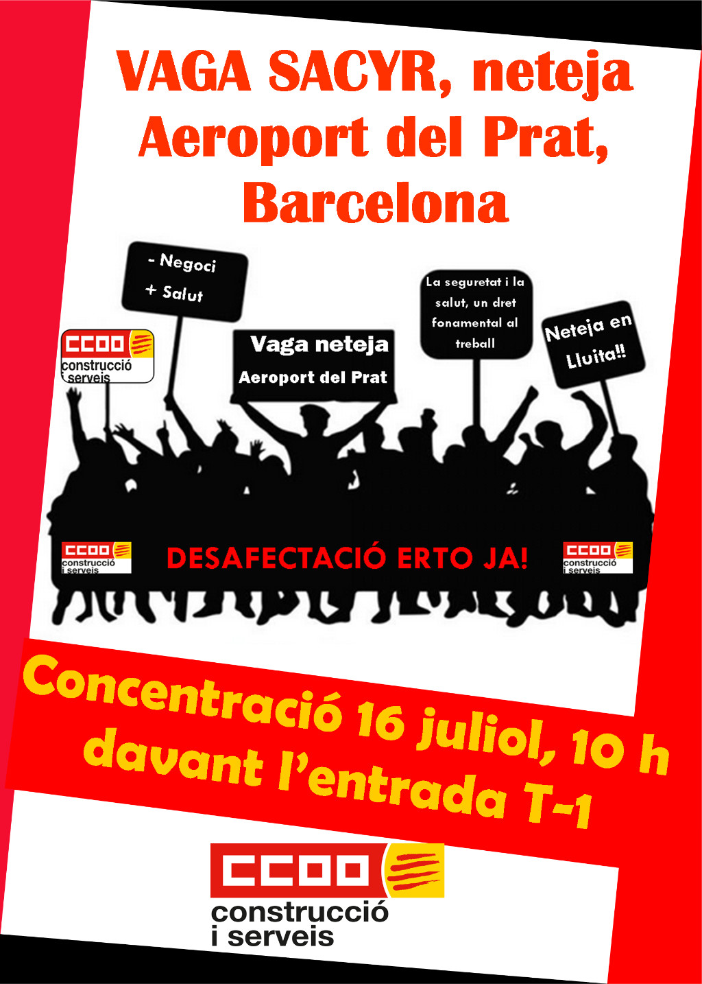Cartell de la vaga de neteja de l'Aeroport