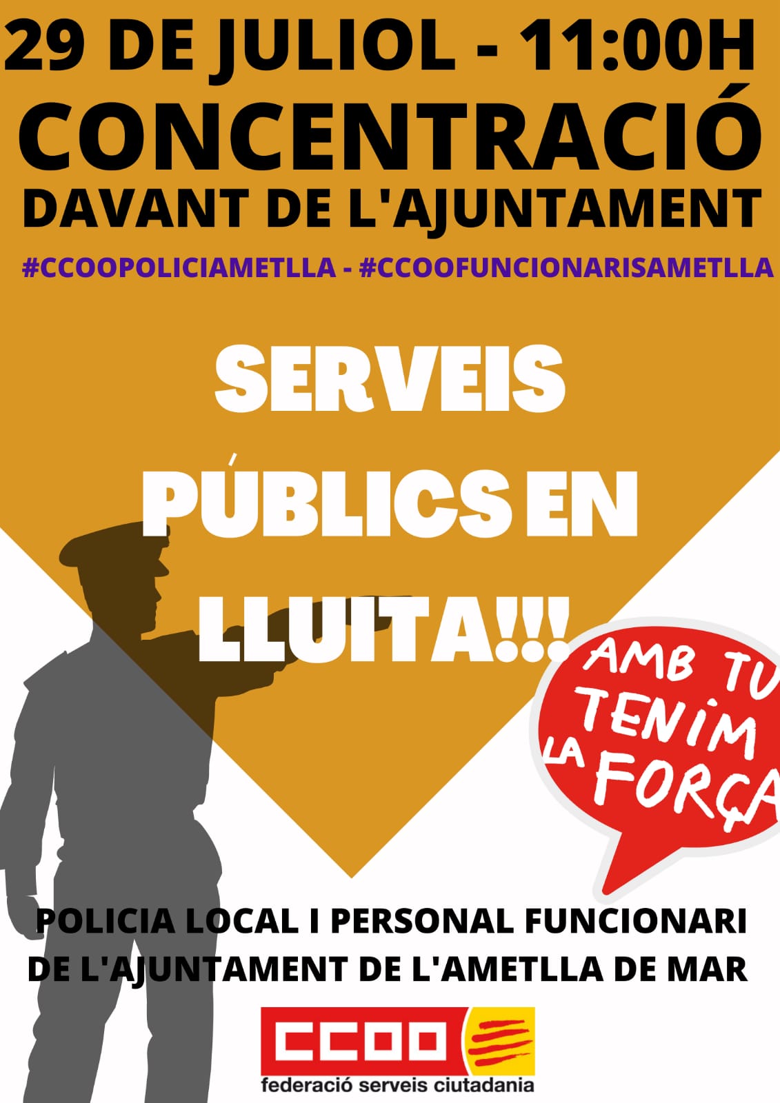 Concentració davant l'Ajuntament de l'Ametlla de Mar