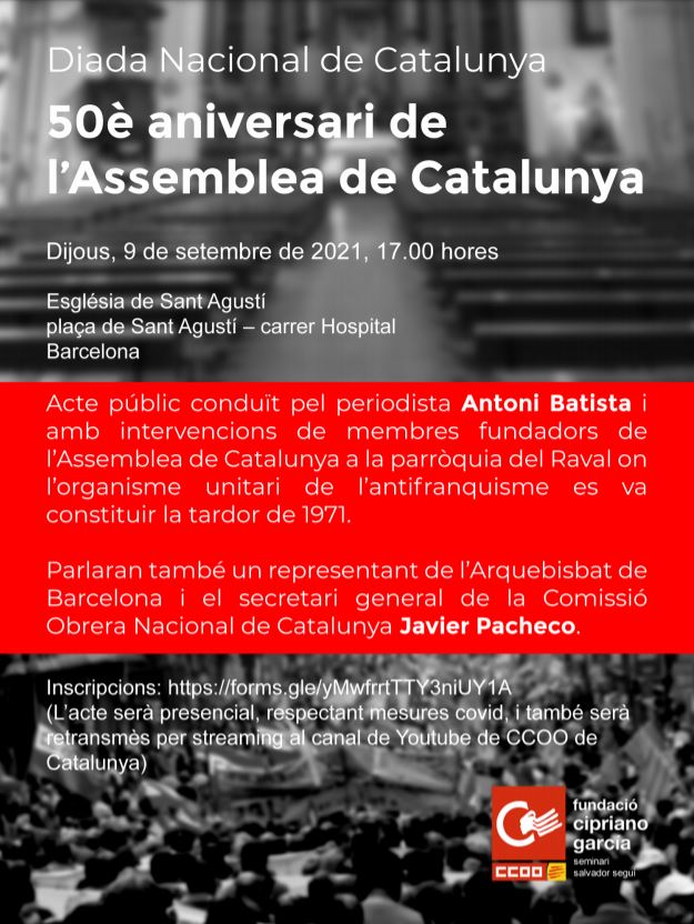Cartel 50 Aniversario Asamblea Cataluña