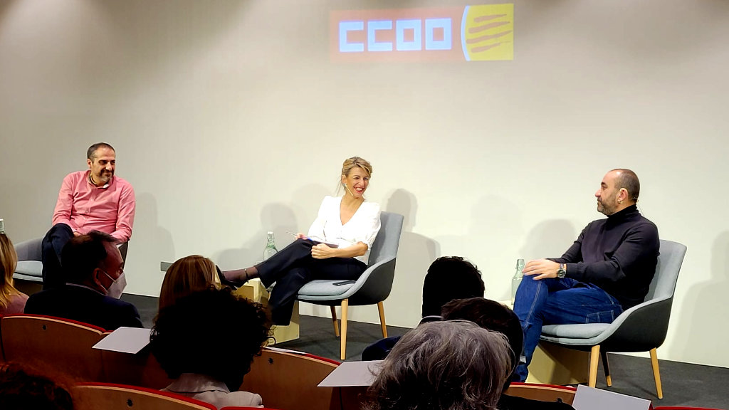 Yolanda Diaz Visita CCOO Catalunya