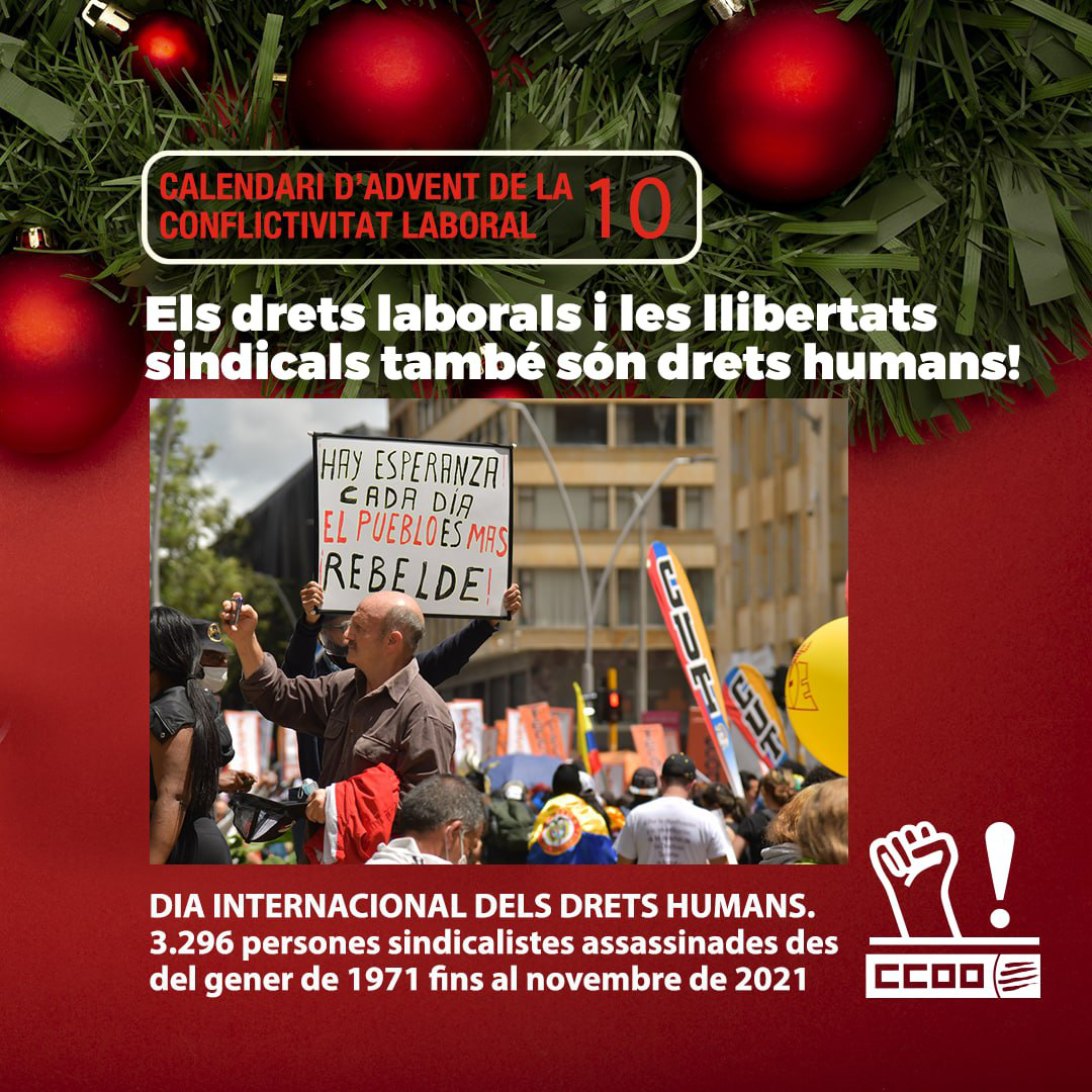 Calendari Advent Conflictivitat Laboral 2022 Drets Humans 10