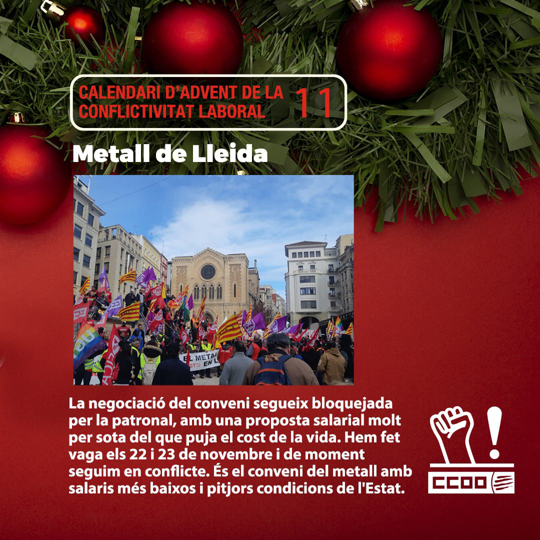 Calendari Advent Conflictivitat Laboral 2022 Metall Lleida 11