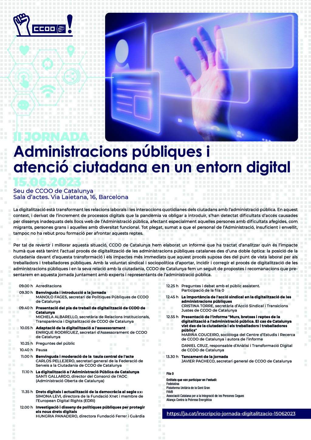 Cartel Jornada Administraciones Publicas Y Atencion Ciudadana En Un Entorno Digital