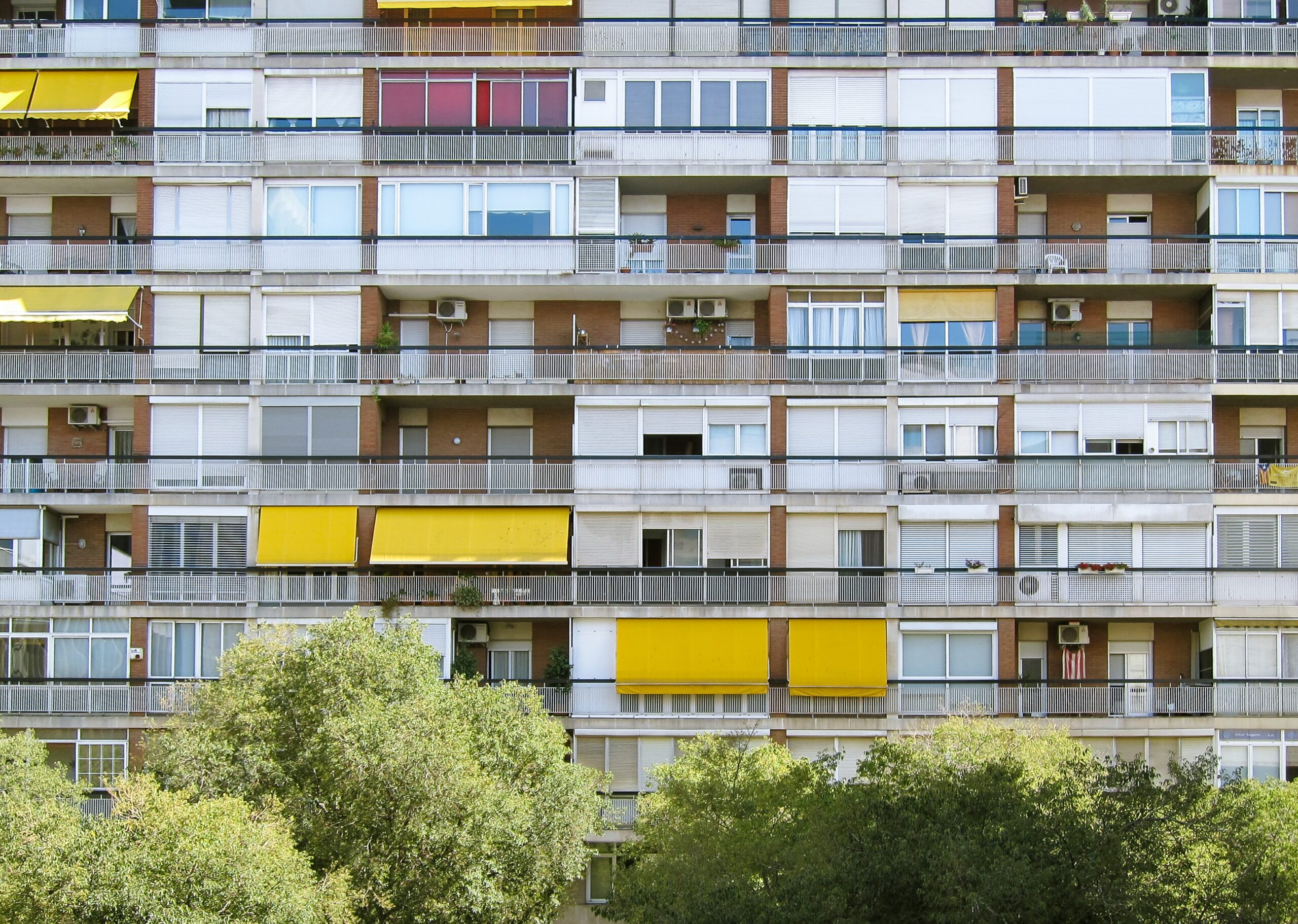 Beautiful Symmetric Shot Of A Long Apartment Building