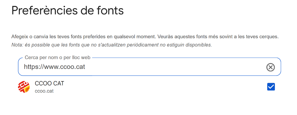 Preferencies Fonts Ccoo Cat Google